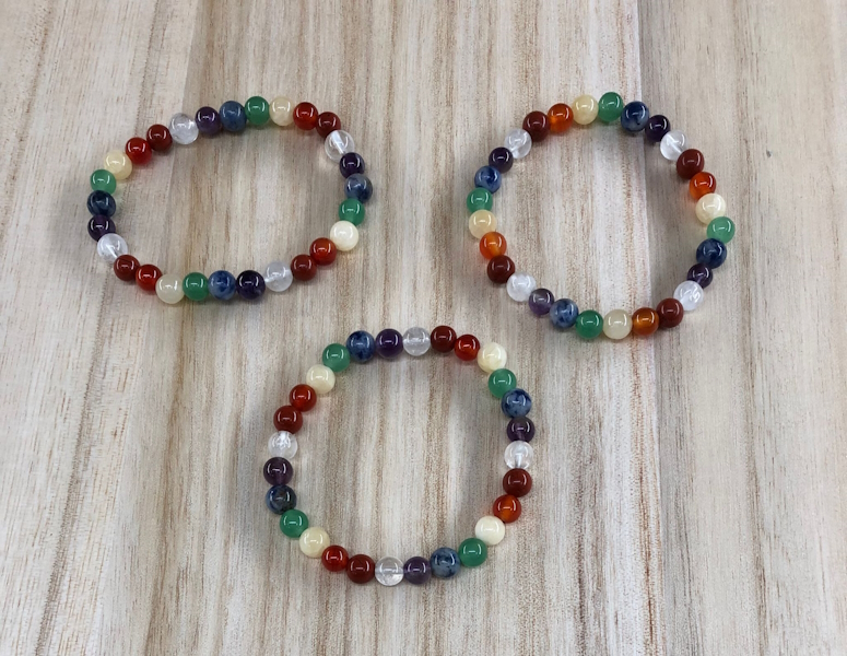 Pulsera chakras bola surtida 6 mm